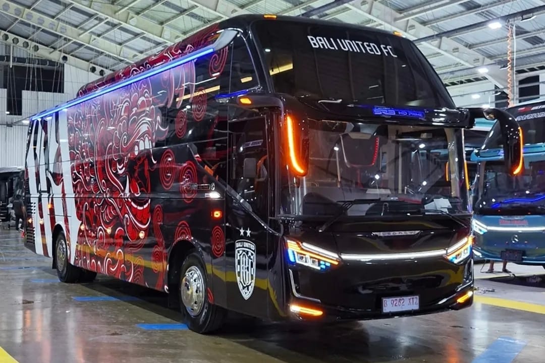 Bus Baru Bali United : Desain Gagah, Interior Mewah, dan Penuh Identitas Pulau Dewata